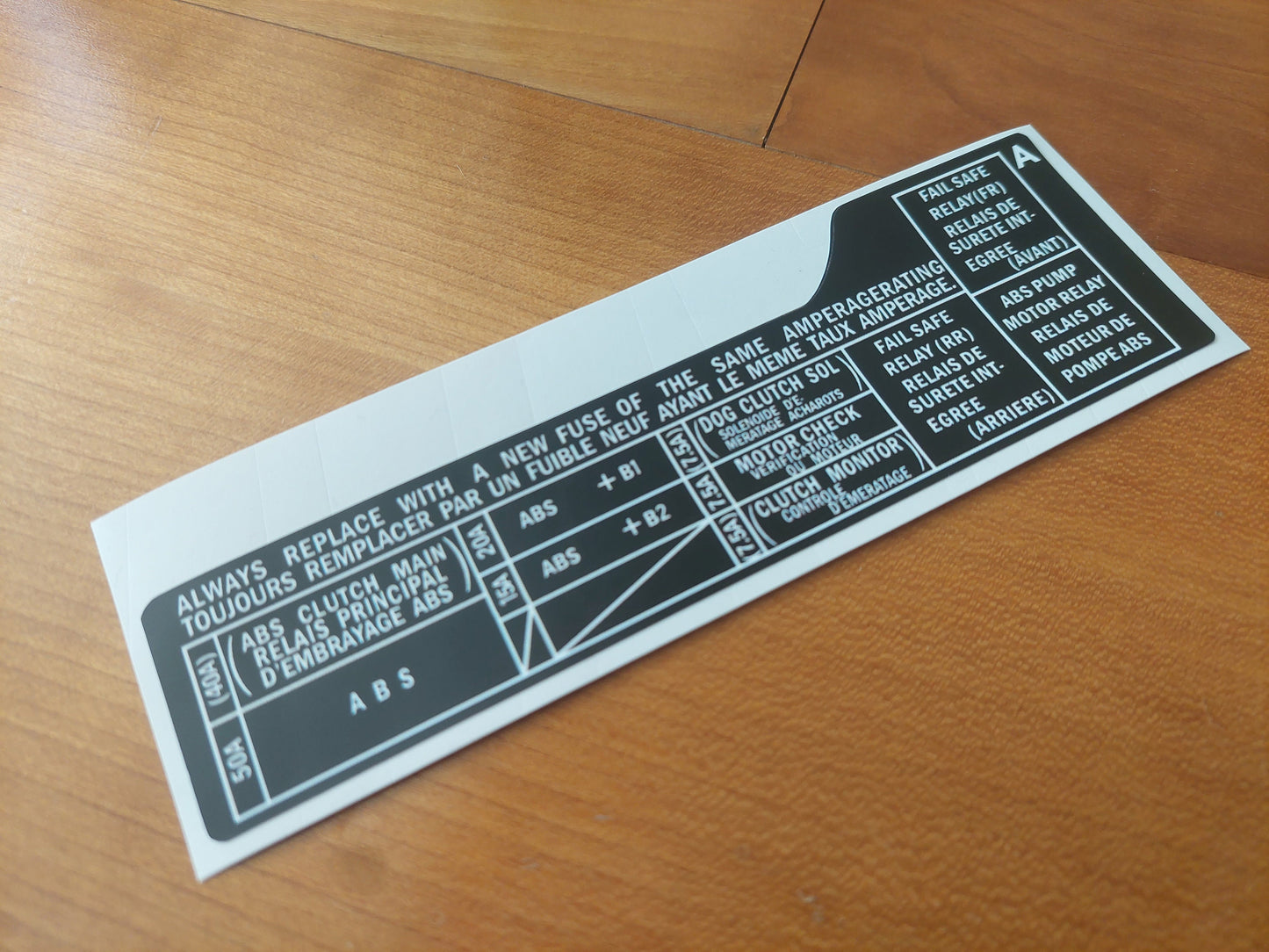 Civic EG CRX Del Sol Interior Spec Sickers - Fits EG & Del Sol 92-95 Fuse Tyre Abs Bonnet - D16 B16- Sticker