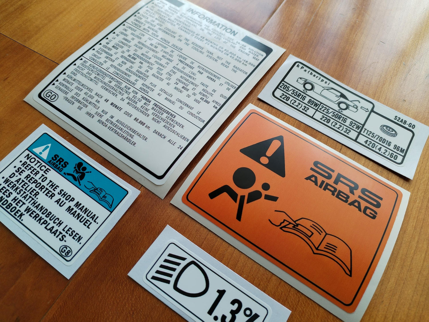 s2000 F20C - Fits s2k Interior Bonnet Tyre Sticker - Aftermarket Decal