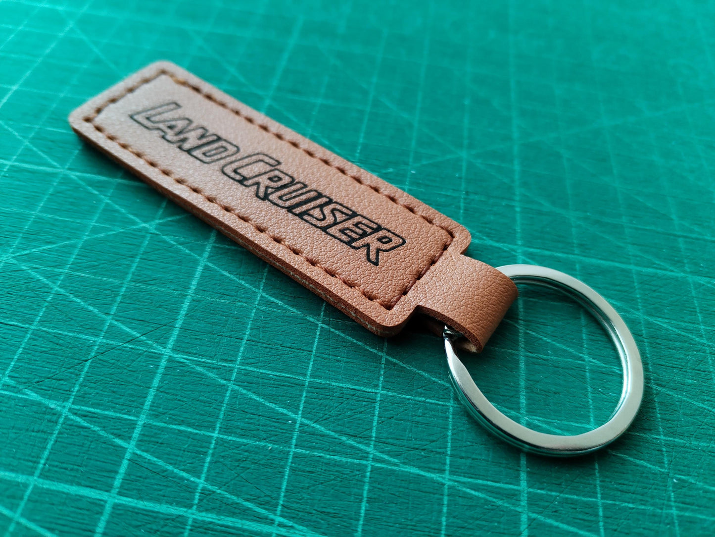 Land Cruiser Keychain - Laser Engraved Leather - Land Cruiser 4Runner Keyring