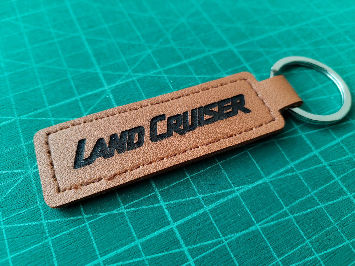 Land Cruiser Keychain - Laser Engraved Leather - Land Cruiser 4Runner Keyring