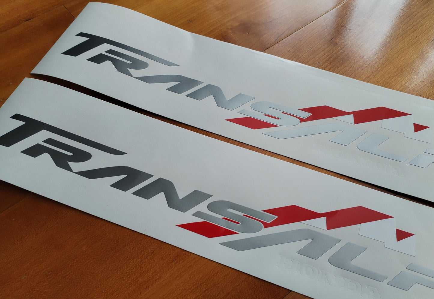 Decals Transalp (White/Red/Silver) - Fits Rally Touring - Motorcycle - Bike - Stickers Kit