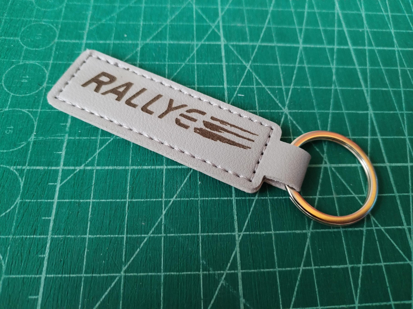 Rallye Keychain - Laser Engraved Leather - 106 306 Rallye S1 S2 Keyring