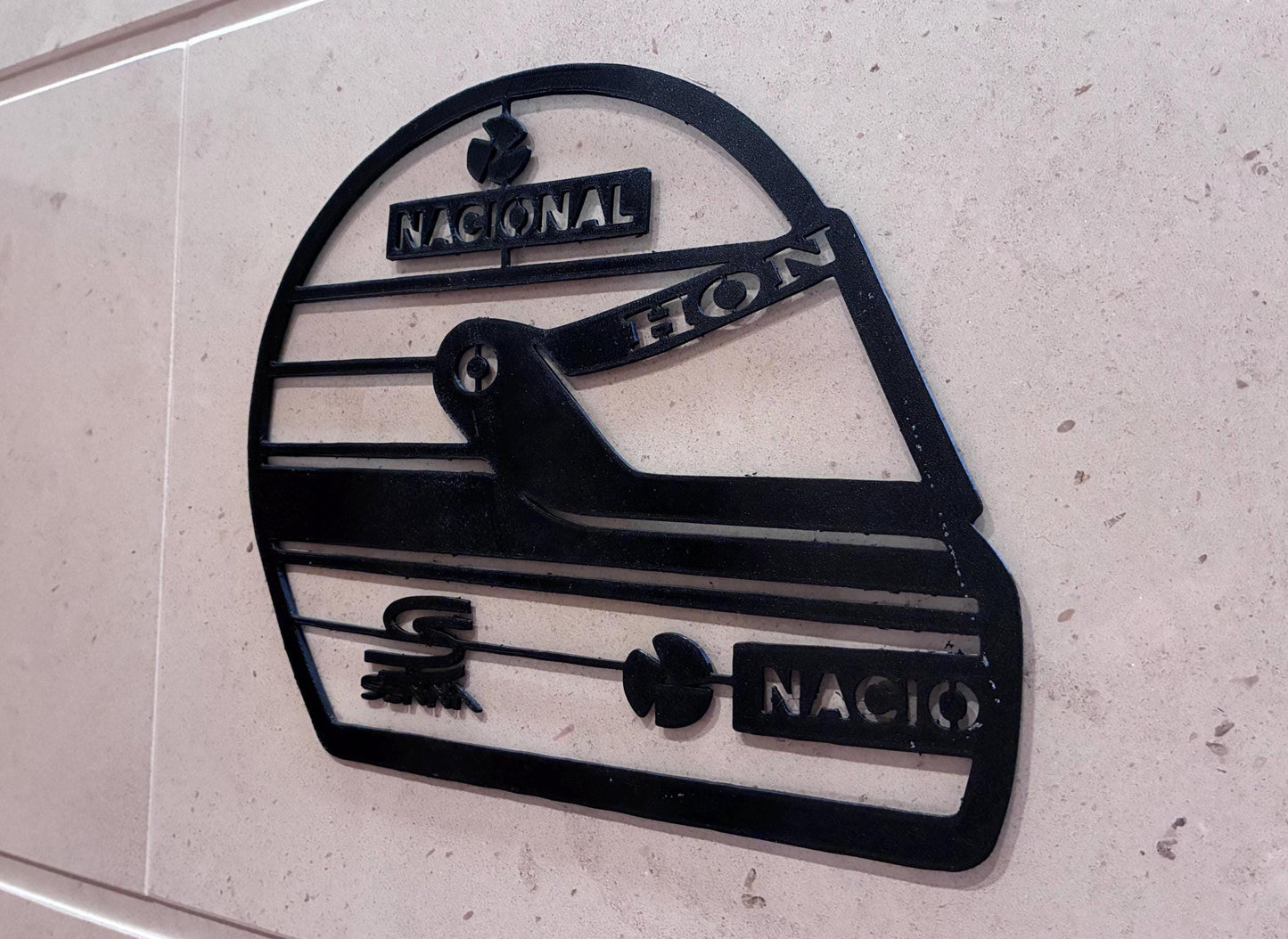 Helmet F1 Ayrton Senna - Wall Art Formula 1 Racing Motorsport Wall Sign - Home Decor Art