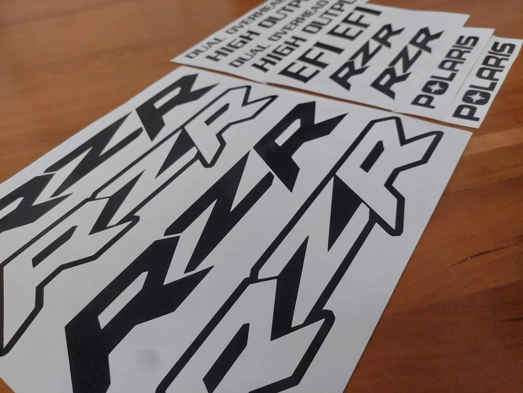 RZR Logo Sticker Kit - Fits Polaris RZR EFI 800 900 1000 - Decal kit