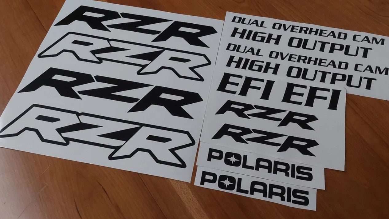RZR Logo Sticker Kit - Fits Polaris RZR EFI 800 900 1000 - Decal kit
