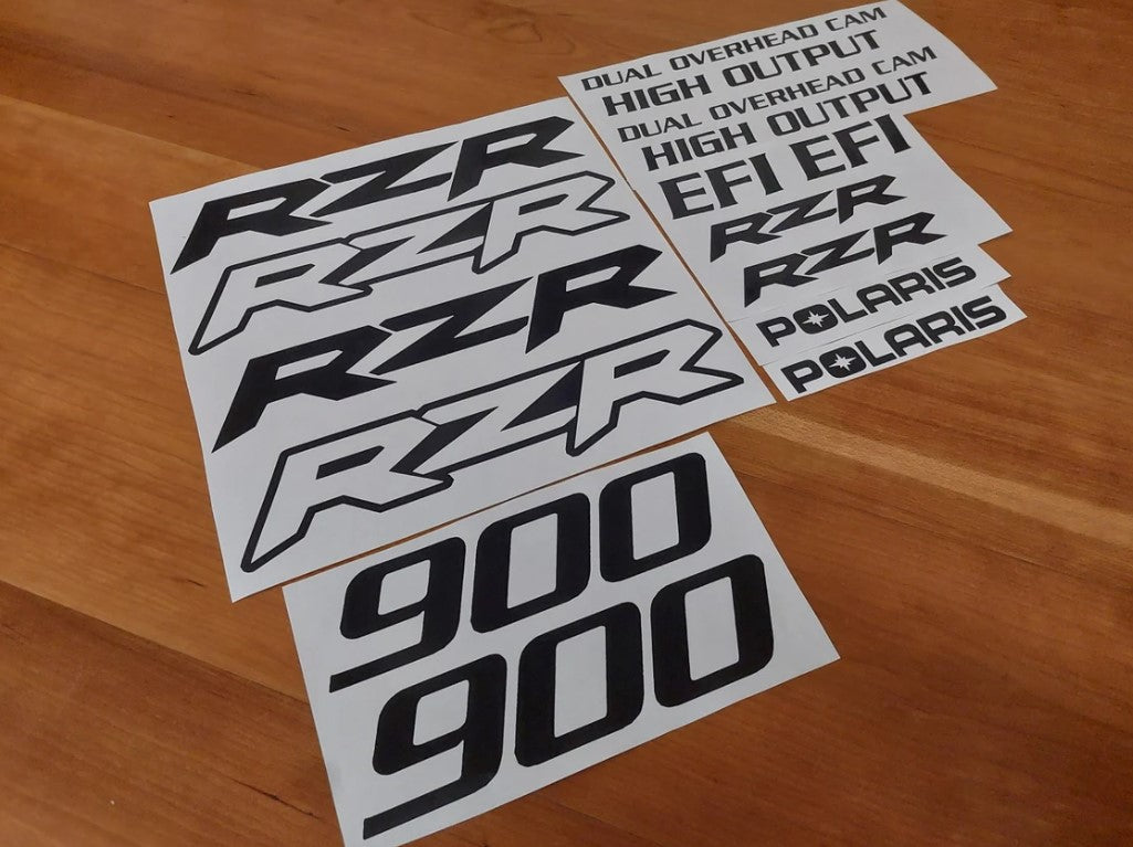 RZR Logo Sticker Kit - Fits Polaris RZR EFI 800 900 1000 - Decal kit