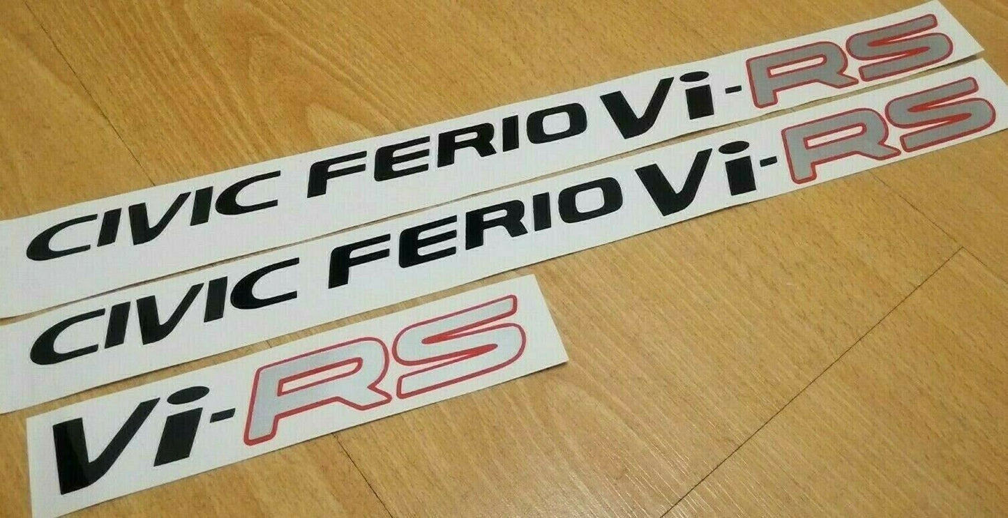 Civic Ferio Vi-RS -Fits Civic virs jdm EK SI-R - Side Decal Sticker Reproduction