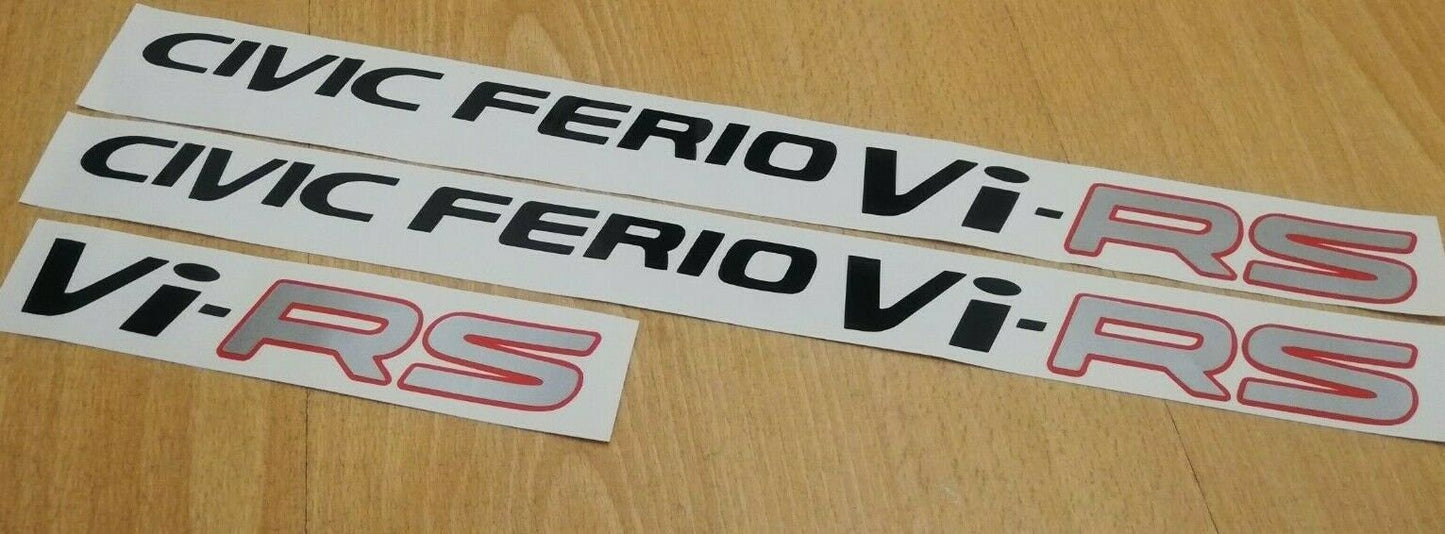Civic Ferio Vi-RS -Fits Civic virs jdm EK SI-R - Side Decal Sticker Reproduction