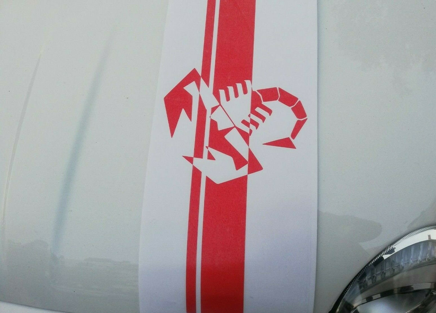 Stripe Hood Scorpion - Fits Fiat 500 Abarth Punto Uno - Decals / Sticker