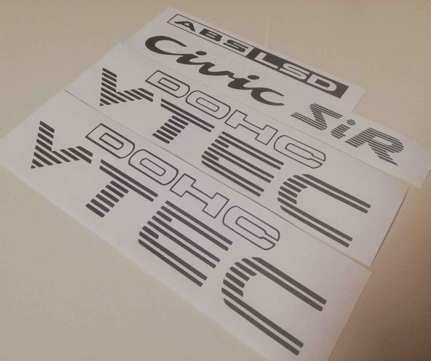 Vtec Sir Dohc ABS LSD - Fits Civic 92-95 Hatchback EG - Reproduction Sticker