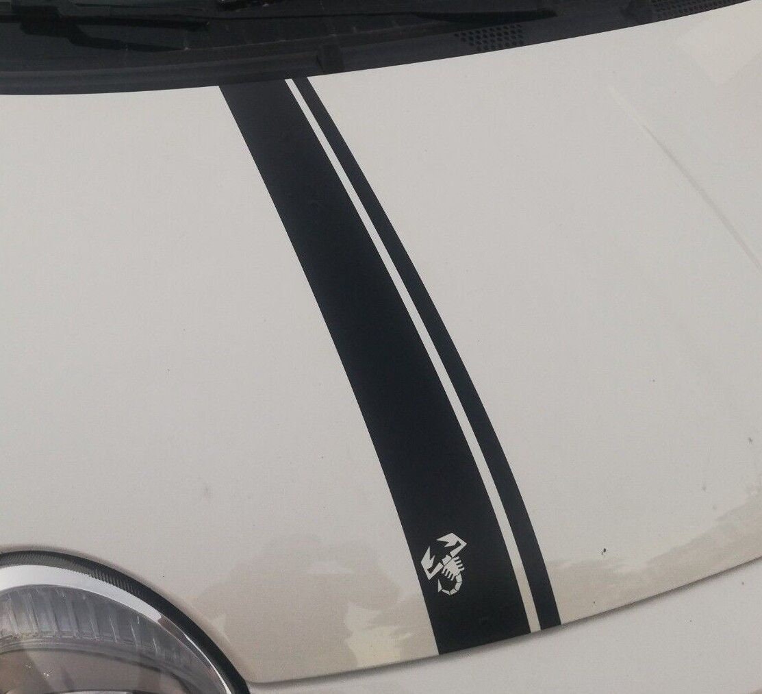 Stripe Hood Scorpion - Fits Fiat 500 595 Abarth Fiat - Decal / Sticker