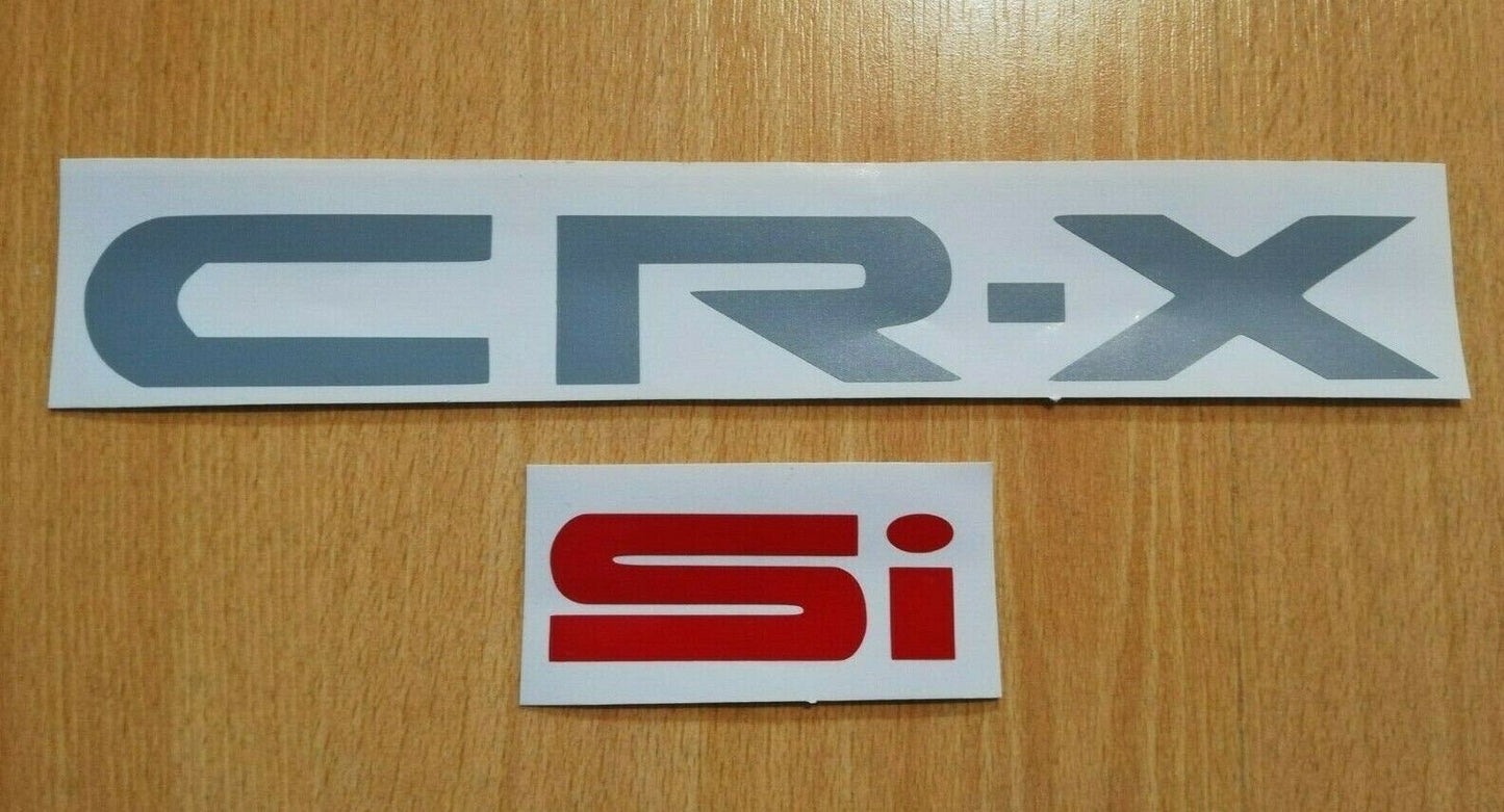 CRX - EE / EF / ED - "CR-X" + "Si" Decal - Fits 88-91 civic crx rear