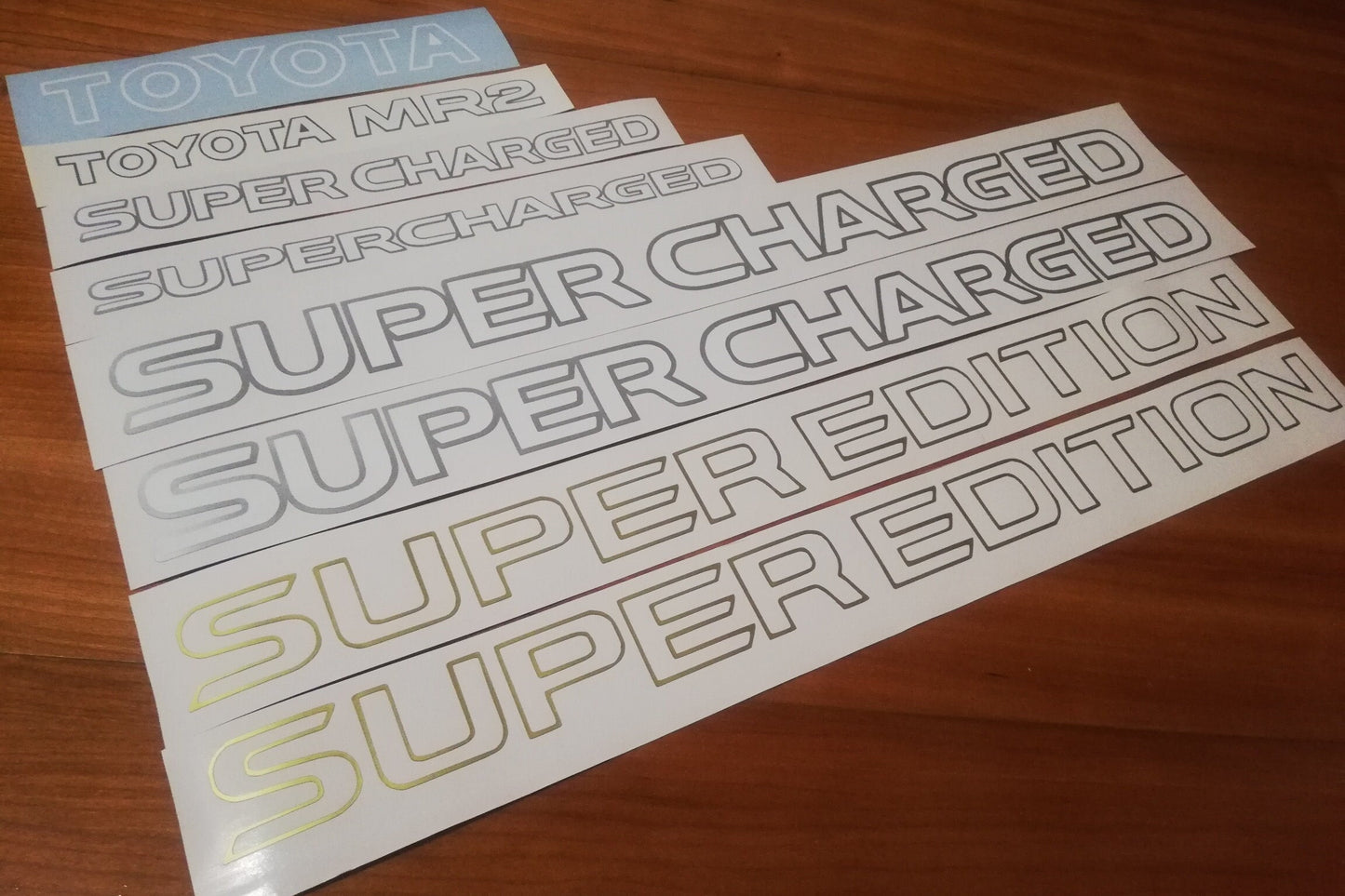 MR2 MK1 AW11 Decal Kit - Fits MR2 Super Charged Super Edition - Reproduction