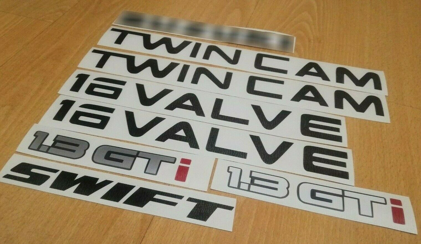 Swift 1.3 GTi 16 valve - Fits Suzuki Reproduction - Decal / Sticker kit