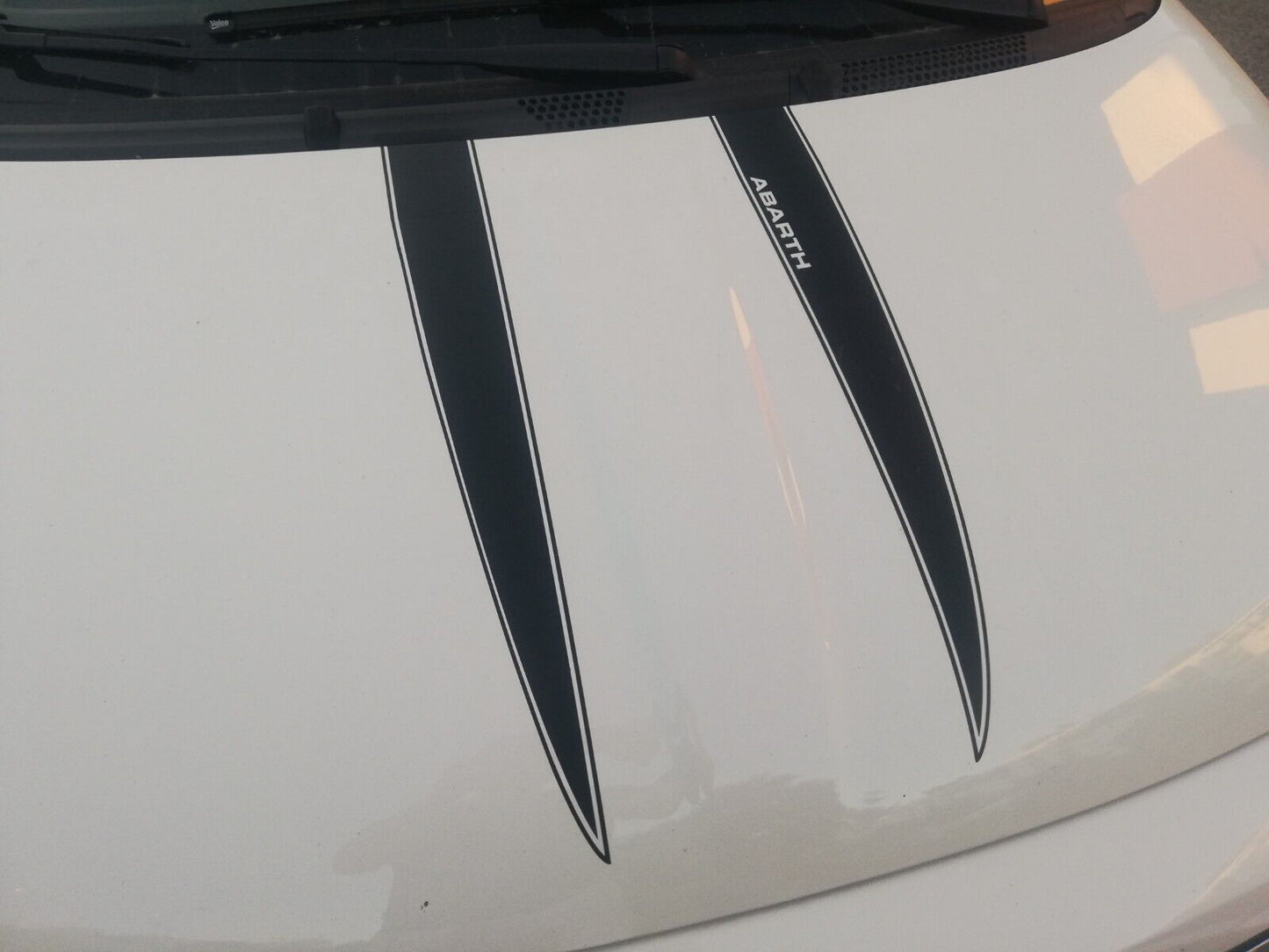 Stripe Hood Scorpion - Fits Fiat 500 595 Abarth Fiat - Decals / Sticker