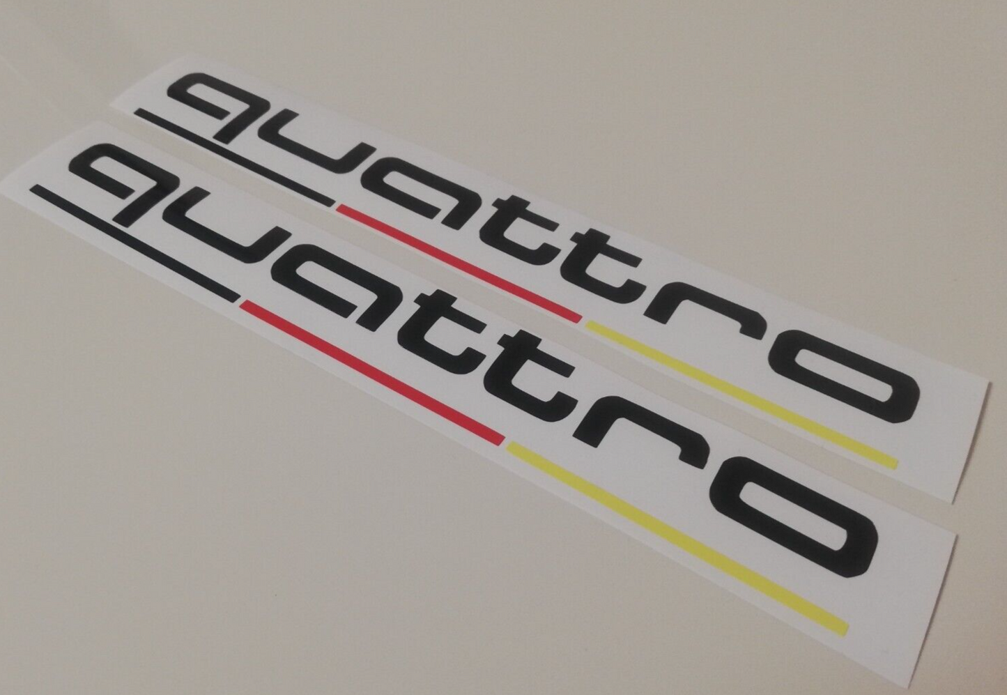 2x Quattro Side Decals - Fits Audi RS S Line German Flag - Sticker
