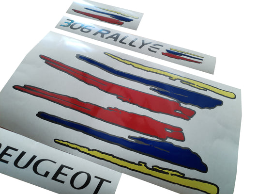 White/Dark Grey - 306 Rallye - Fits Peugeot - Reproduction Decal Sticker Kit