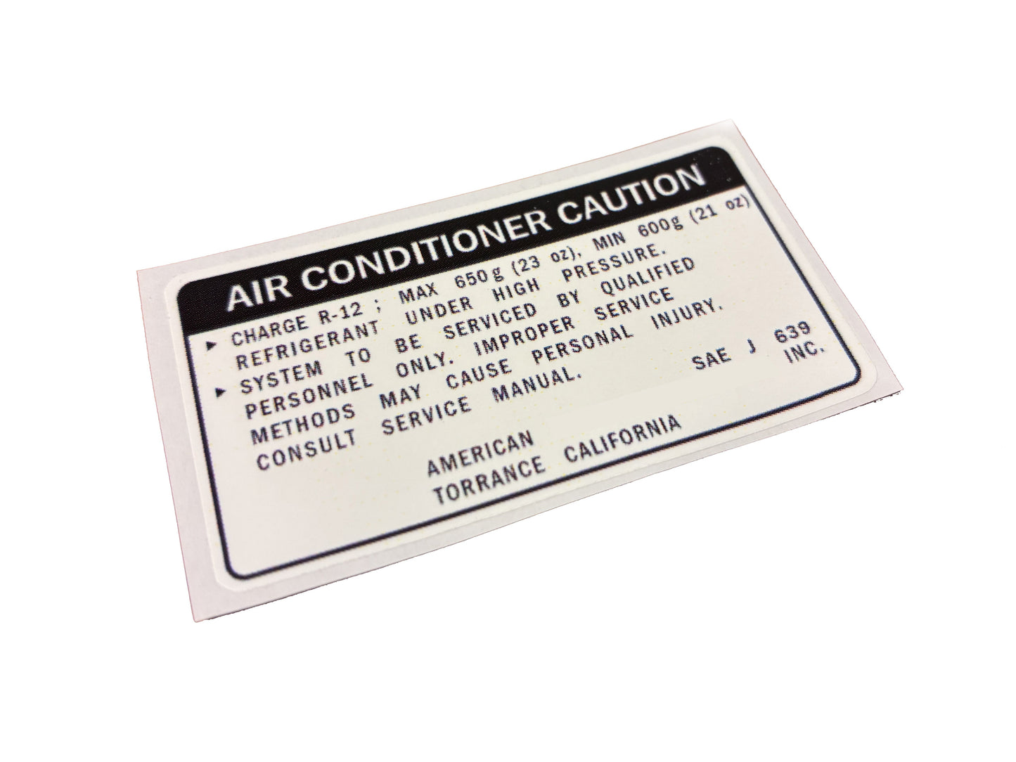 Civic Air Conditioner Decal EG EJ 92-95 - Fits Civic D15 D16 B16 - Aftermarket Sticker