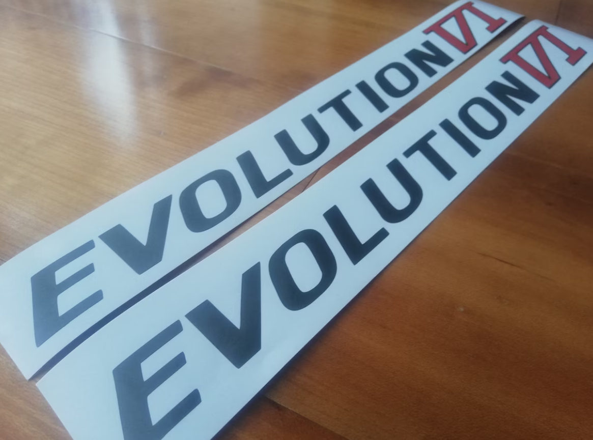 Lancer Evolution IV V VI side decals - Fits EVO 4 5 6 - Reproduction Sticker