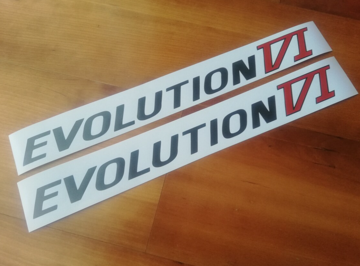 Lancer Evolution IV V VI side decals - Fits EVO 4 5 6 - Reproduction Sticker