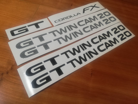 Corolla FX GT Twin Cam 20 - Reproduction Decals / Stickers