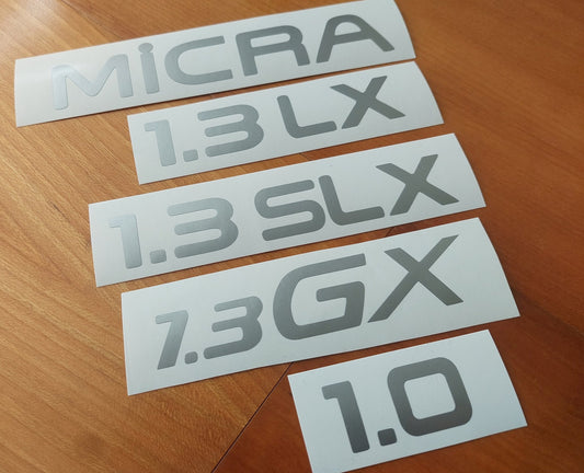 Micra 1.3 1.0 Gx Lx Slx Rear Decals - Fits MK2 K11 - Reproduction Stickers