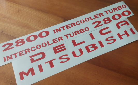 Decals Delica 2800 Space gear Turbo - Rear Front Side Stickers - Reproduction