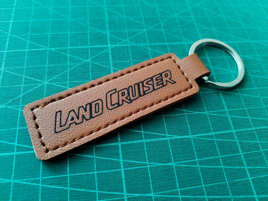 Land Cruiser Keychain - Laser Engraved Leather - Land Cruiser 4Runner Keyring