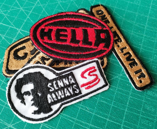 Motorsport Patches - Rally 4x4 Ayrton One Life Sports Iron On Sew - Car Racing Jacket Jeans
