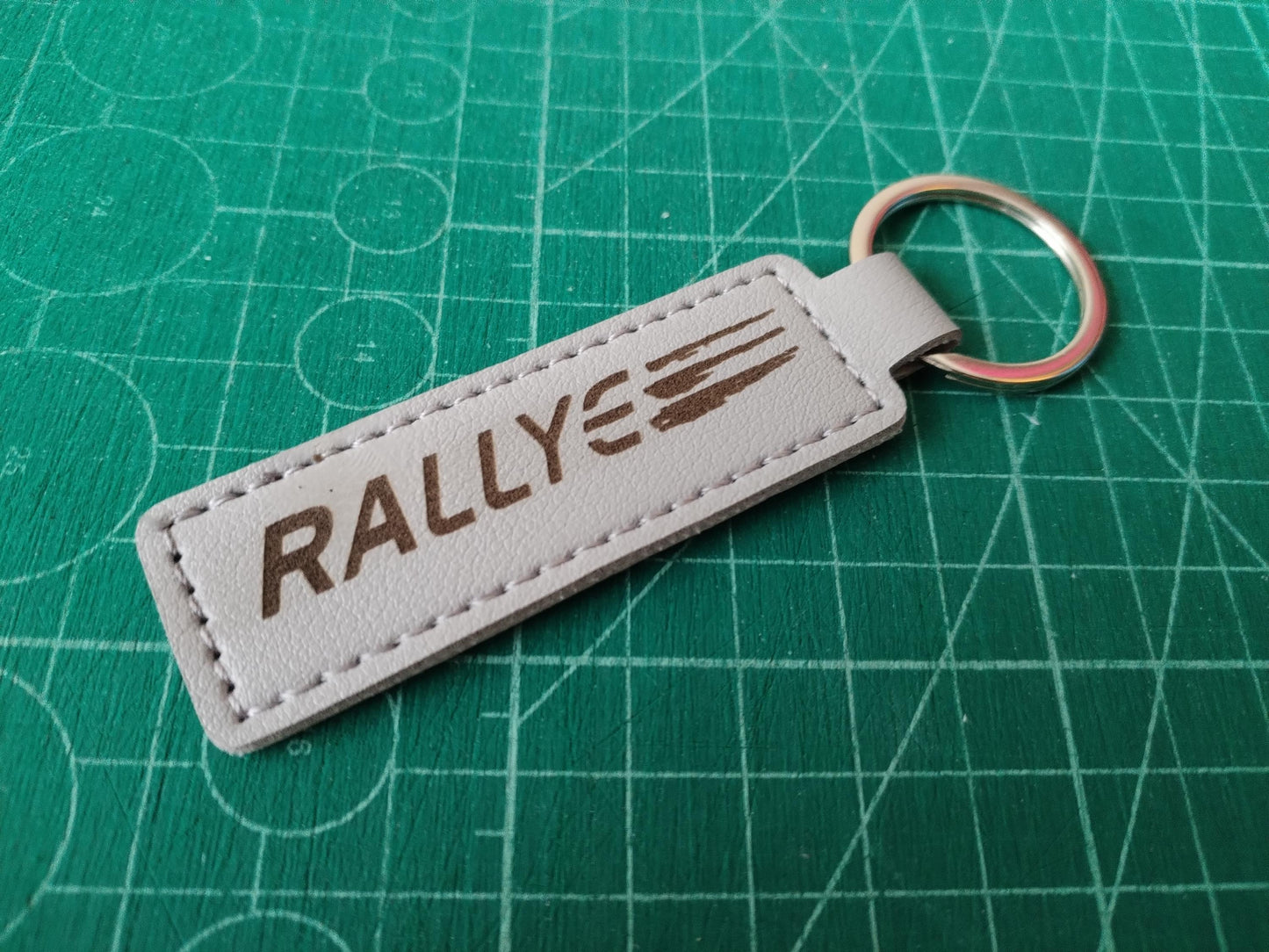 Rallye Keychain - Laser Engraved Leather - 106 306 Rallye S1 S2 Keyring