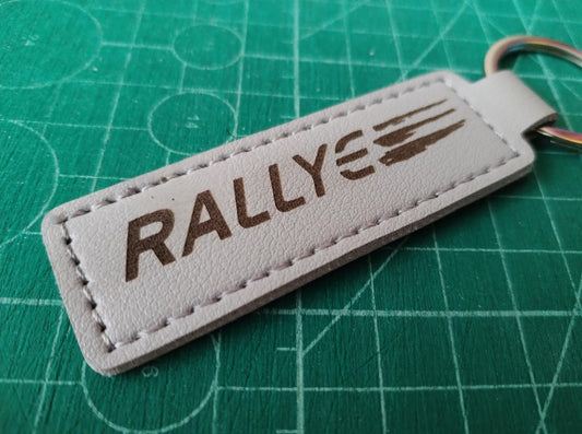 Rallye Keychain - Laser Engraved Leather - 106 306 Rallye S1 S2 Keyring