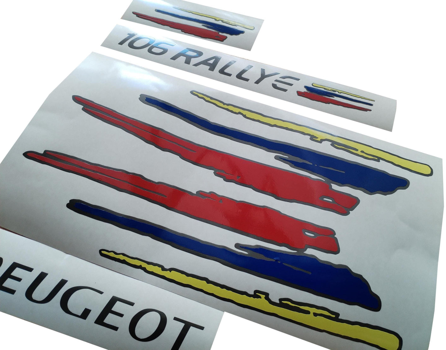 White/Dark Grey - 106 Rallye S2 - Fits Peugeot - Reproduction Decal Sticker Kit