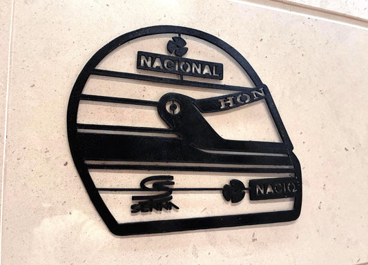 Helmet F1 Ayrton Senna - Wall Art Formula 1 Racing Motorsport Wall Sign - Home Decor Art