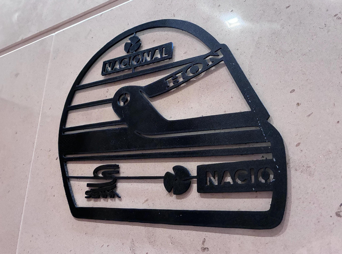 Helmet F1 Ayrton Senna - Wall Art Formula 1 Racing Motorsport Wall Sign - Home Decor Art