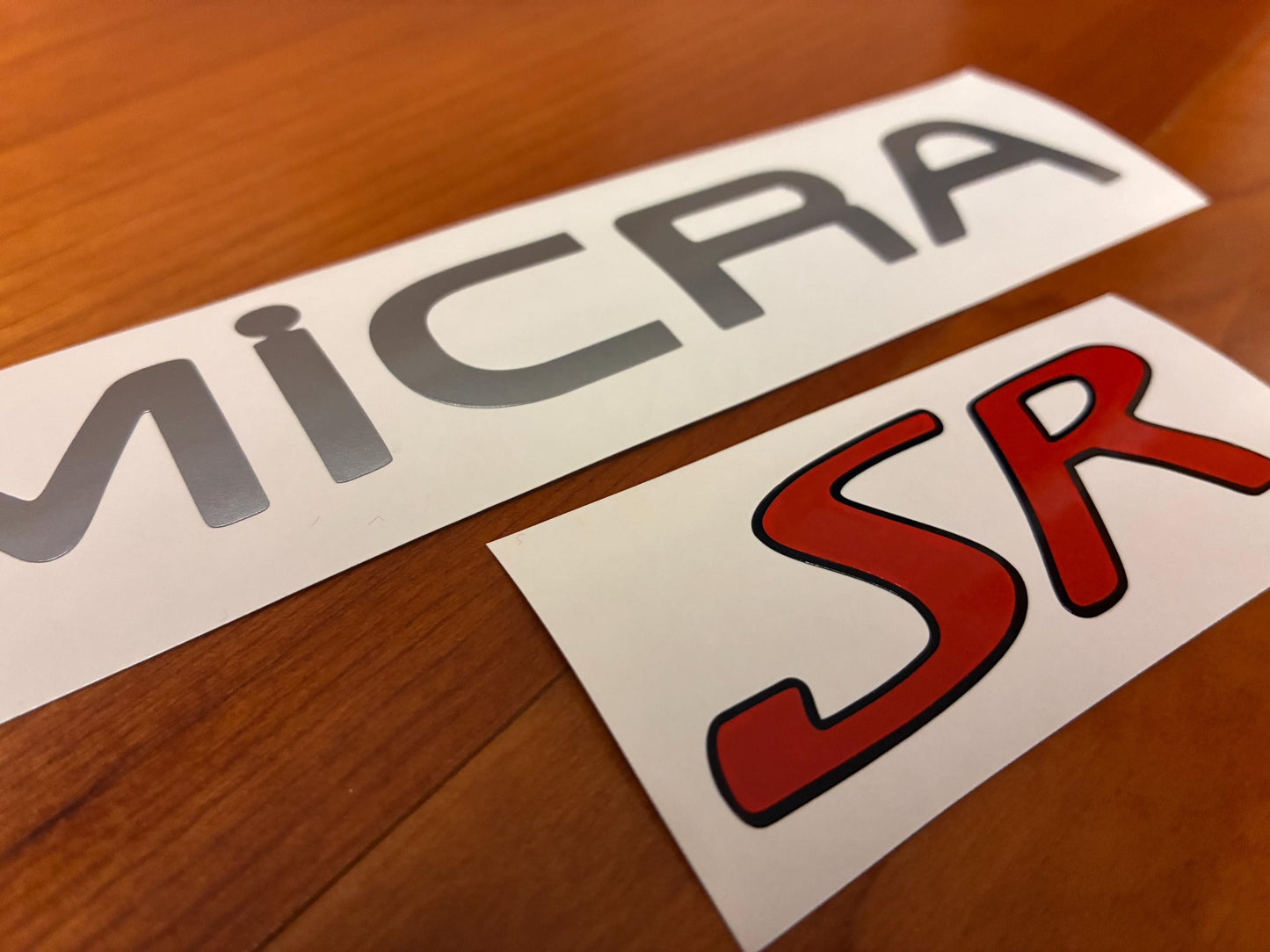 Micra SR K11 Rear Decals - Fits MK2 K11 - Reproduction Stickers