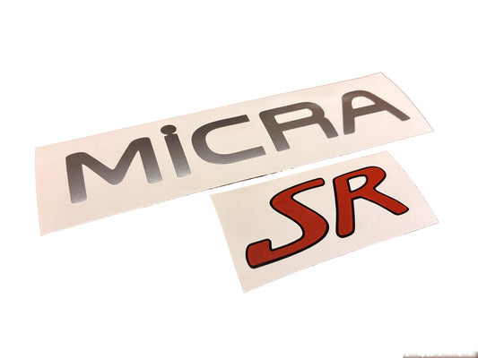Micra SR K11 Rear Decals - Fits MK2 K11 - Reproduction Stickers