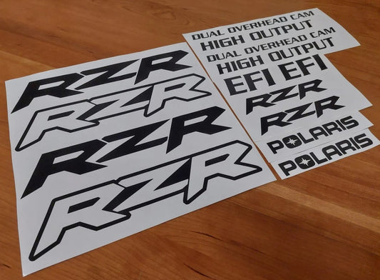 RZR Logo Sticker Kit - Fits Polaris RZR EFI 800 900 1000 - Decal kit