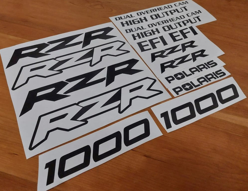 RZR Logo Sticker Kit - Fits Polaris RZR EFI 800 900 1000 - Decal kit