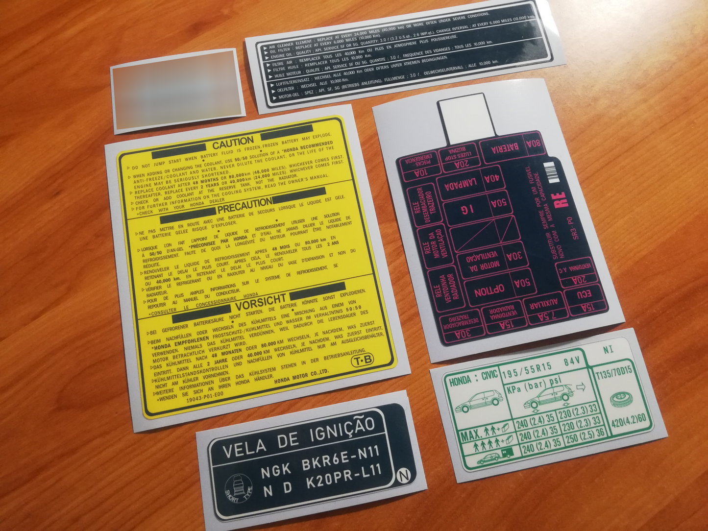 Civic Spec Decals EG EJ 92-95 - Fits Civic D15 D16 B16 - Reproduction Sticker