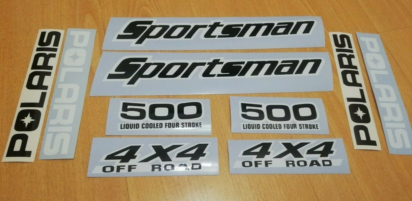 Sportsman Sticker Fits Polaris 500 4x4 - ATV - Reproduction Decals Kit (White)