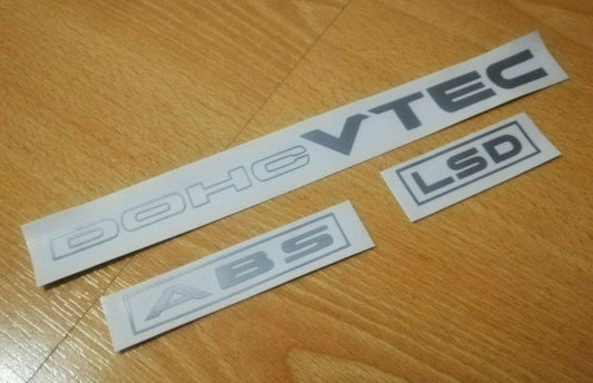 Dohc Vtec LSD ABS Rear Window -Fits Integra Civic Type R -EK9 DC2 -Decal/Sticker