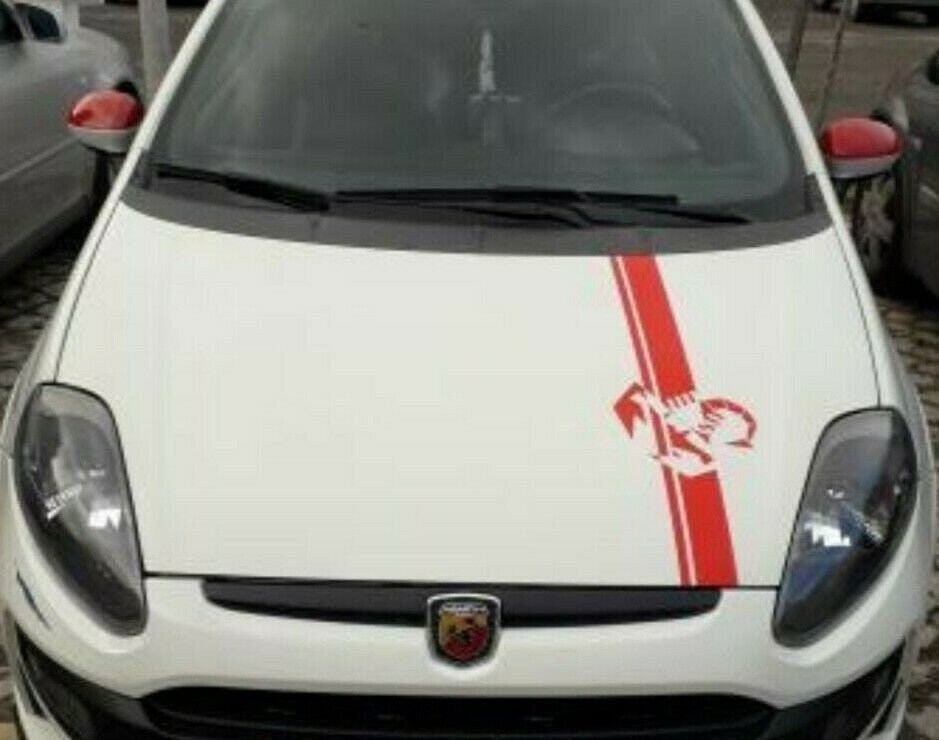 Stripe Hood Scorpion - Fits Fiat 500 Abarth Punto Uno - Decals / Sticker