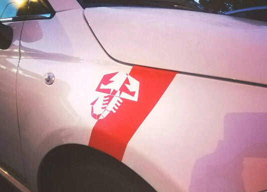 Stripe Fender Wing + Rear Scorpion - Fits Fiat 500 Abarth Punto - Sticker