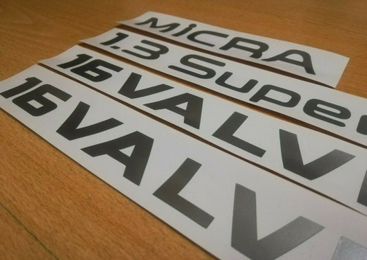 Micra 1.3 Super S Side Rear Decals - Fits MK2 K11 SuperS - Reproduction Stickers