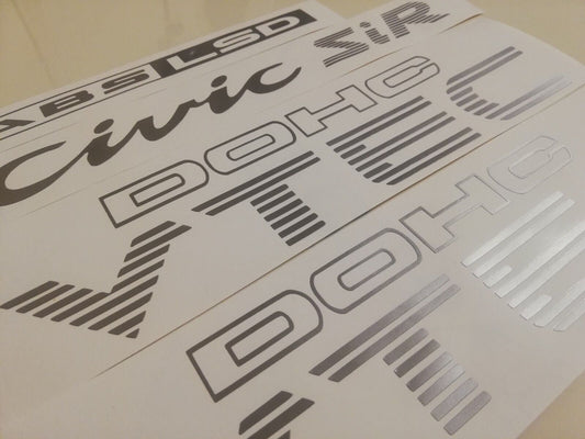Vtec Sir Dohc ABS LSD - Fits Civic 92-95 Hatchback EG - Reproduction Sticker