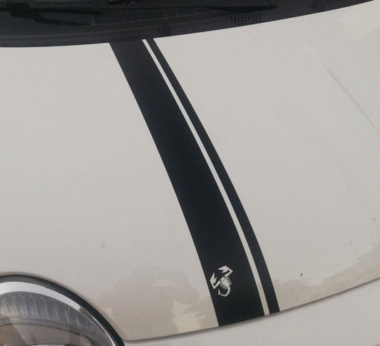 Stripe Hood Scorpion - Fits Fiat 500 595 Abarth Fiat - Decal / Sticker