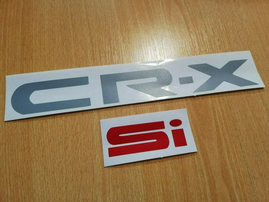 CRX - EE / EF / ED - "CR-X" + "Si" Decal - Fits 88-91 civic crx rear