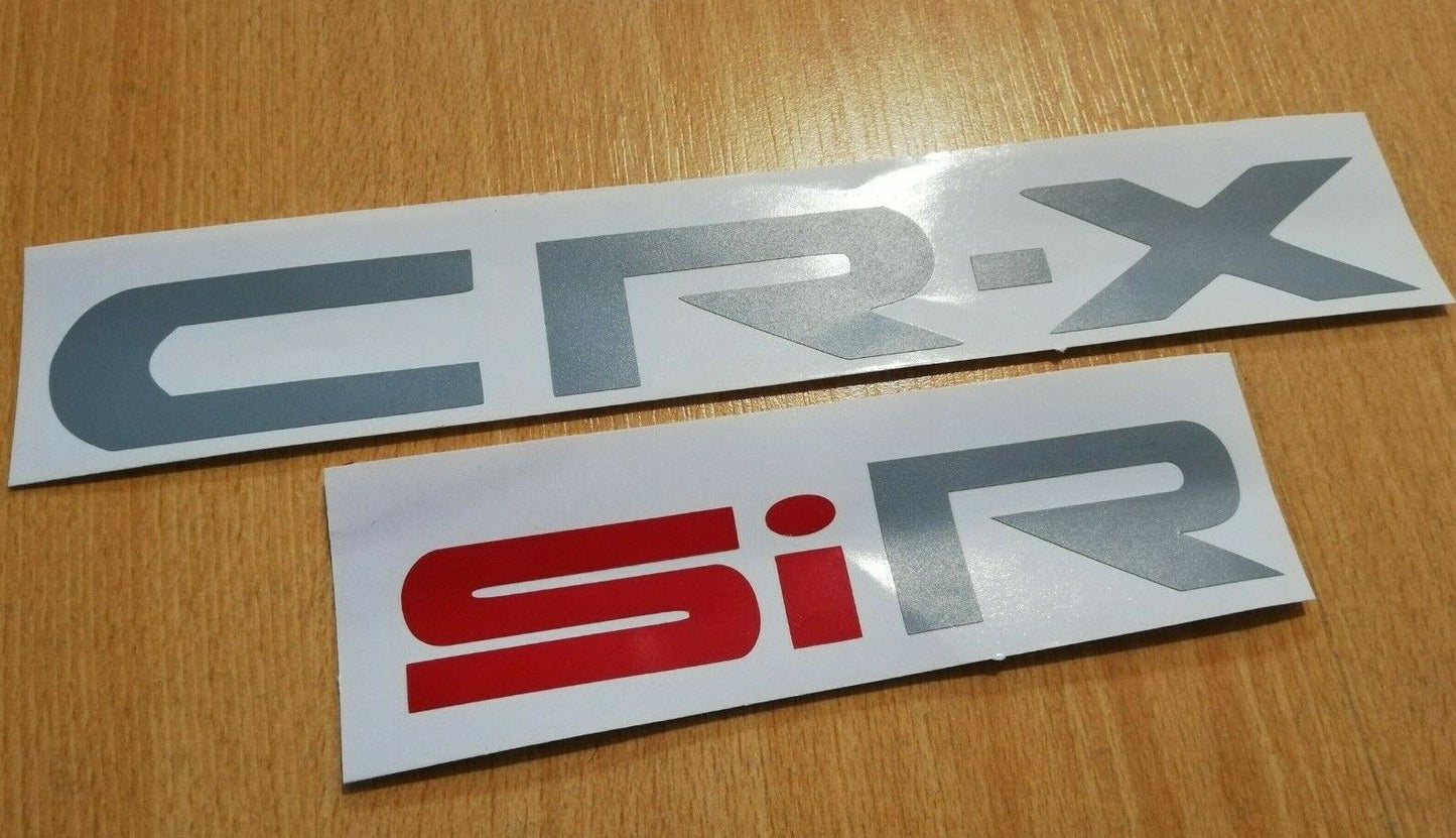 CR-X - ED / EF / EE - "CR-X" + "SiR" - Decal Fits 88-91 CIVIC CRX Rear