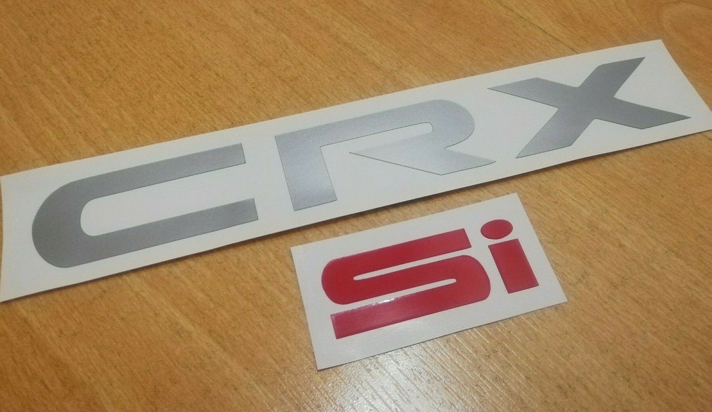 CRX - ED / EF / EE - "CRX" + "Si" Decal - Fits 88-91 D16 B16 CRX Rear