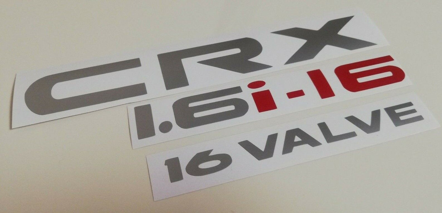 CRX + 16i16 + 16 valve - Fits CRX ED9 / ED8 / EE9 - Rear Reproduction Decal